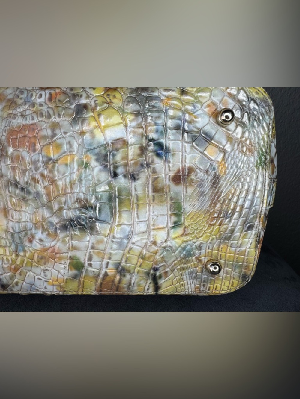 Brahmin Large Duxbury Satchel Poppy Seed Melbourne Leather Croc Embossed Bag - Picture 6 of 16